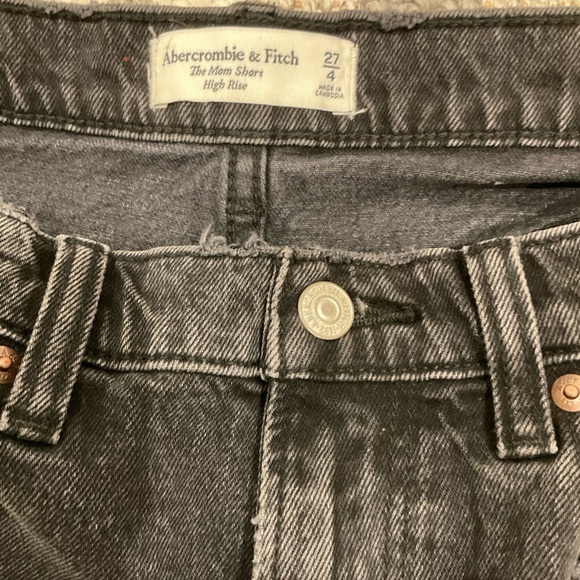 NWT Abercrombie & Fitch Distressed Mini Short Fringe Zip Fly Black Size 27 - Picture 4 of 16
